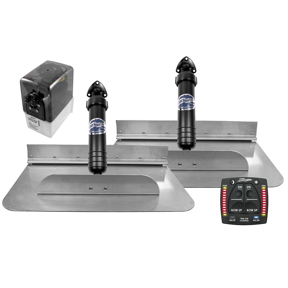 Bennett Marine 18x12 Hydraulic Trim Tab System w/ One Box Indication - Boat Outfitting | Trim Tabs - Bennett Marine