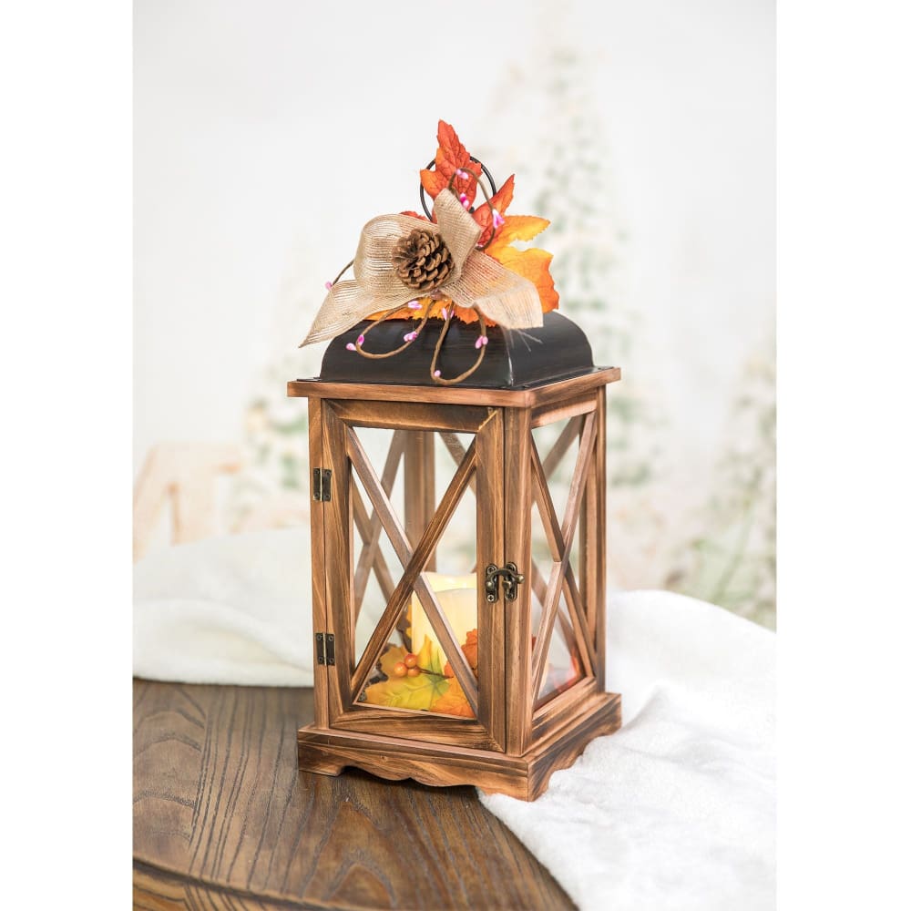 Berkley Jensen 15.5 Harvest Wooden Lantern - Home/Clearance/Clearance Seasonal/ - Berkley Jensen