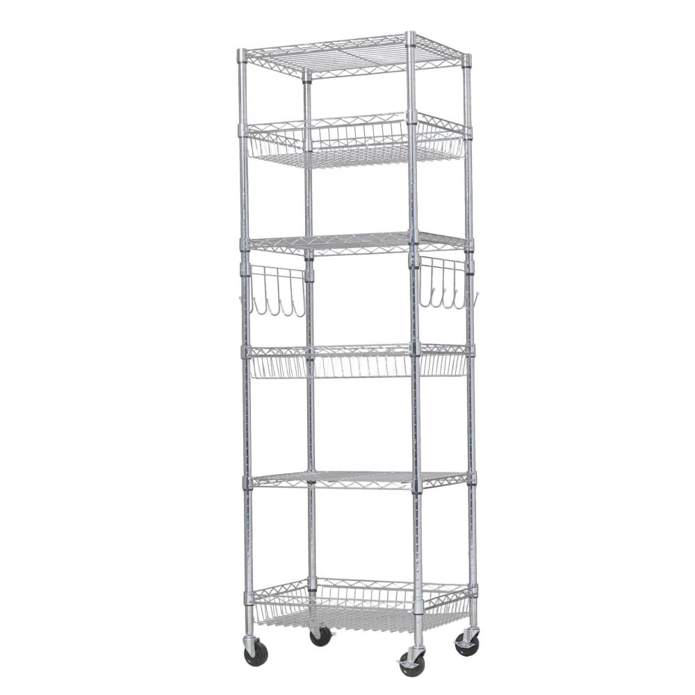 Berkley Jensen 24 6-Shelf Steel Rack - Chrome - Berkley Jensen