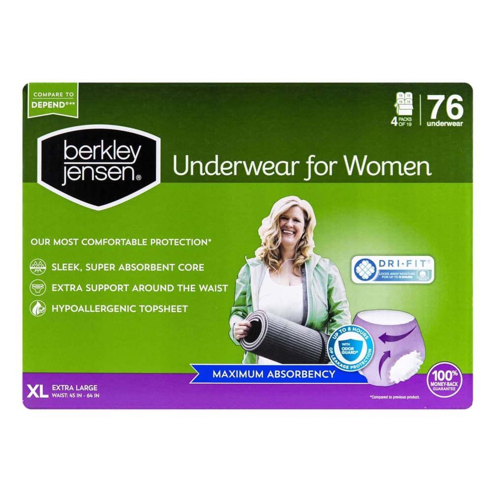 Berkley Jensen Berkley Jensen Incontinence Underwear for Women - XL 76 ct. - Home/Health & Beauty/Personal Care/Incontinence/ - Berkley