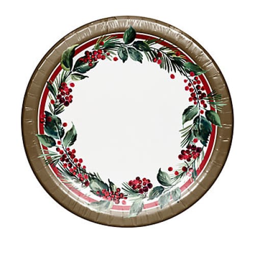 Berkley Jensen Merry Berry Holiday 10 Paper Plates 100 ct. - Home/Household Essentials/Paper & Plastic/Disposable Tableware/ - Berkley