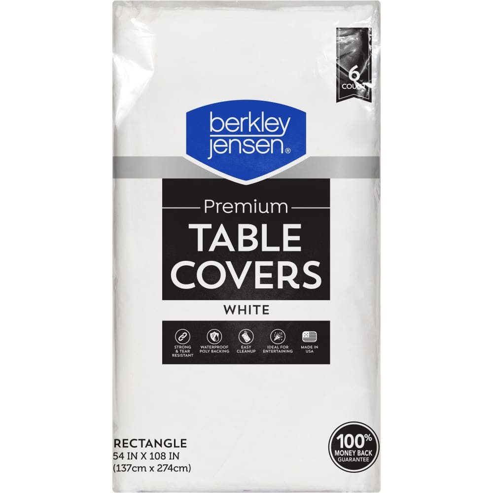 Berkley Jensen White Tablecover 6 ct. - Berkley Jensen
