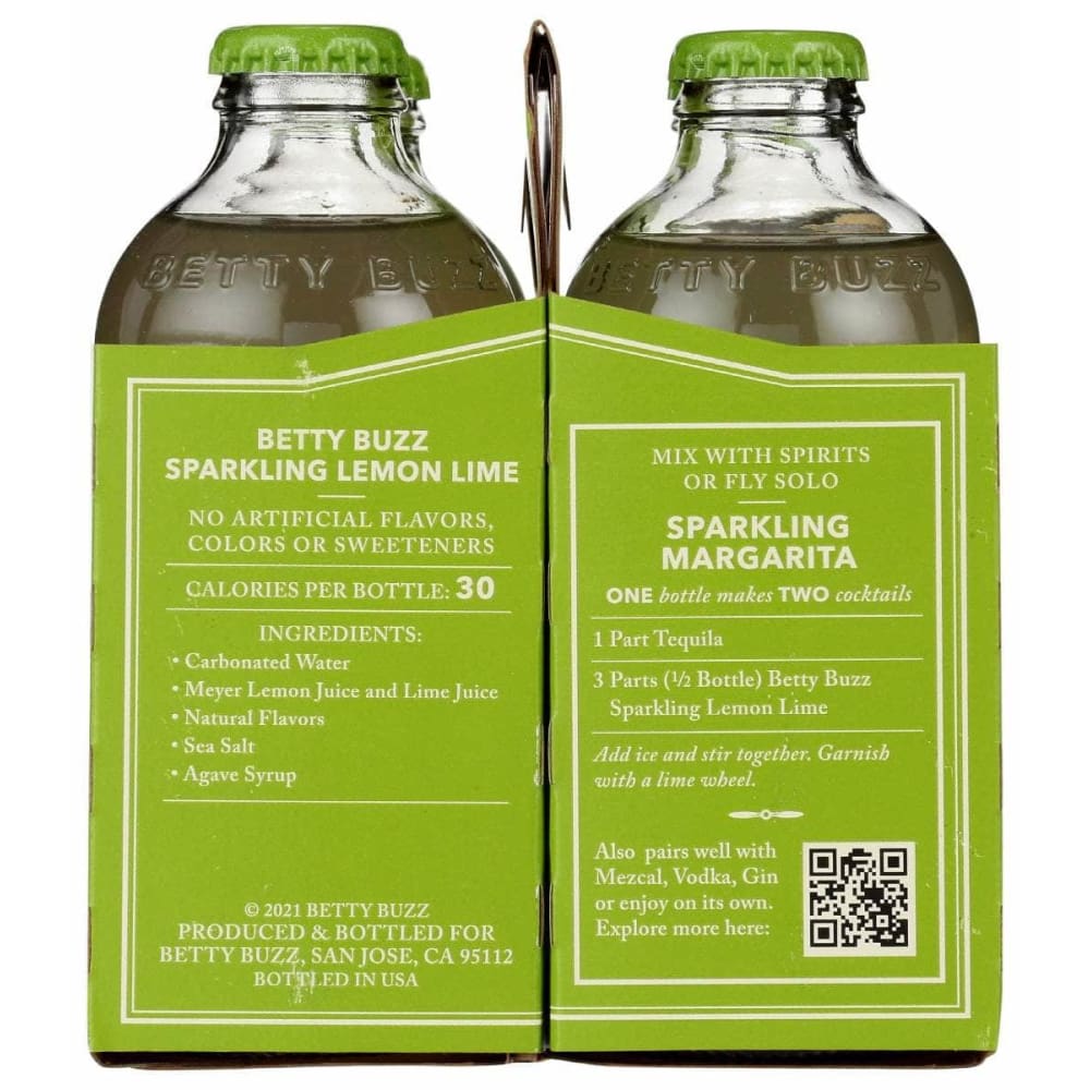 BETTY BUZZ Grocery > Beverages > Drink Mixes BETTY BUZZ Sparkling Lemon Lime Cocktail Mixer 4 Pack, 36 fo