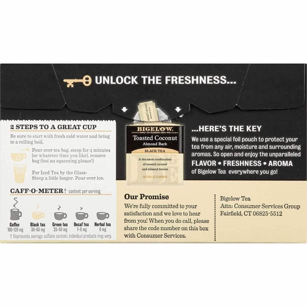 BIGELOW Grocery > Beverages > Coffee, Tea & Hot Cocoa BIGELOW: Toasted Coconut Black Tea, 1.23 oz