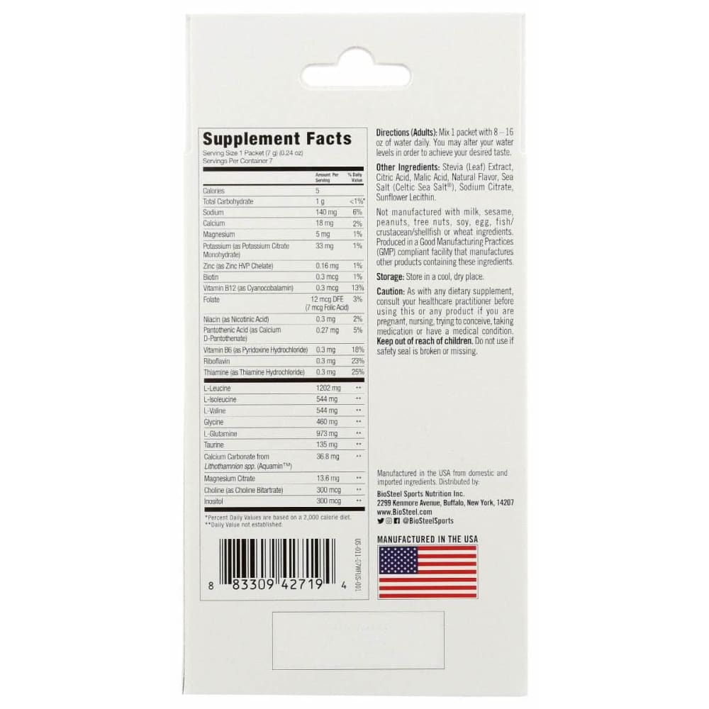 BIOSTEEL Vitamins & Supplements > Sports Nutrition BIOSTEEL: Hydration Mix White Freeze, 7 un