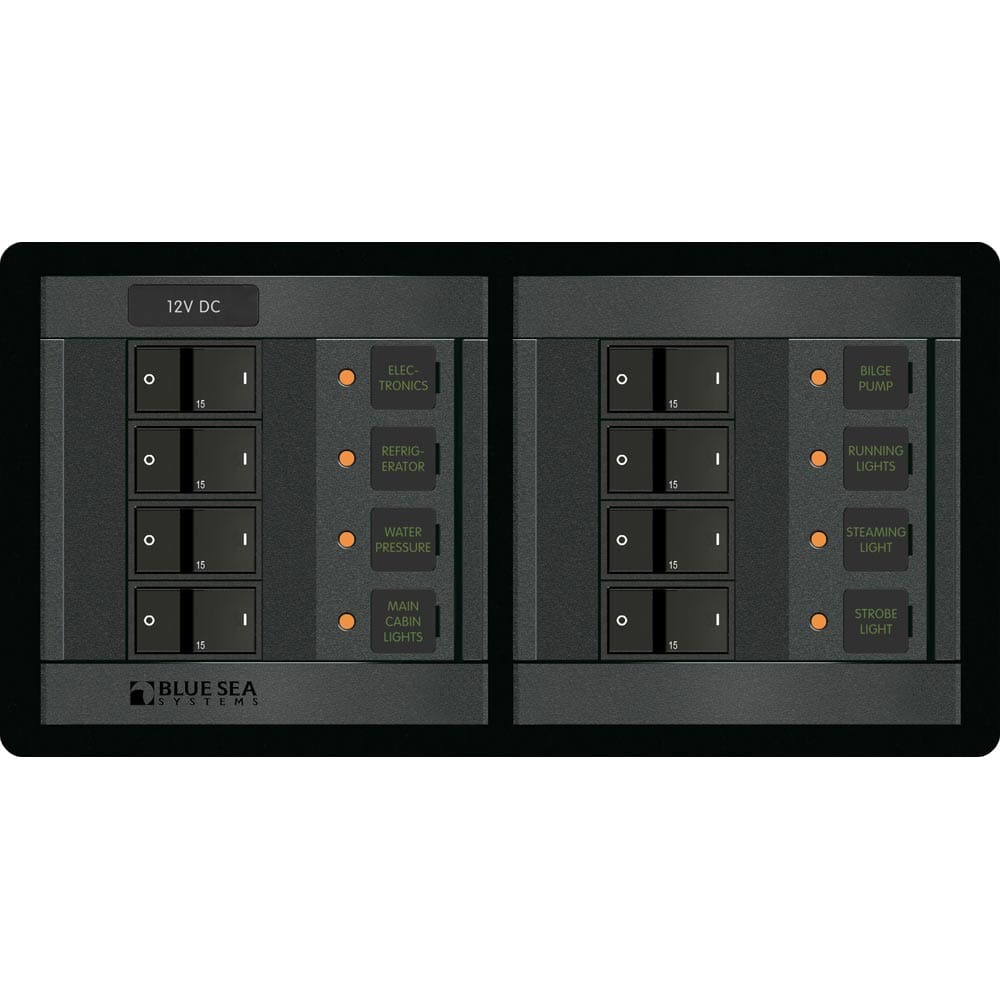 Blue Sea 1225 12V DC 8 Position - Horizontal - Electrical | Electrical Panels - Blue Sea Systems