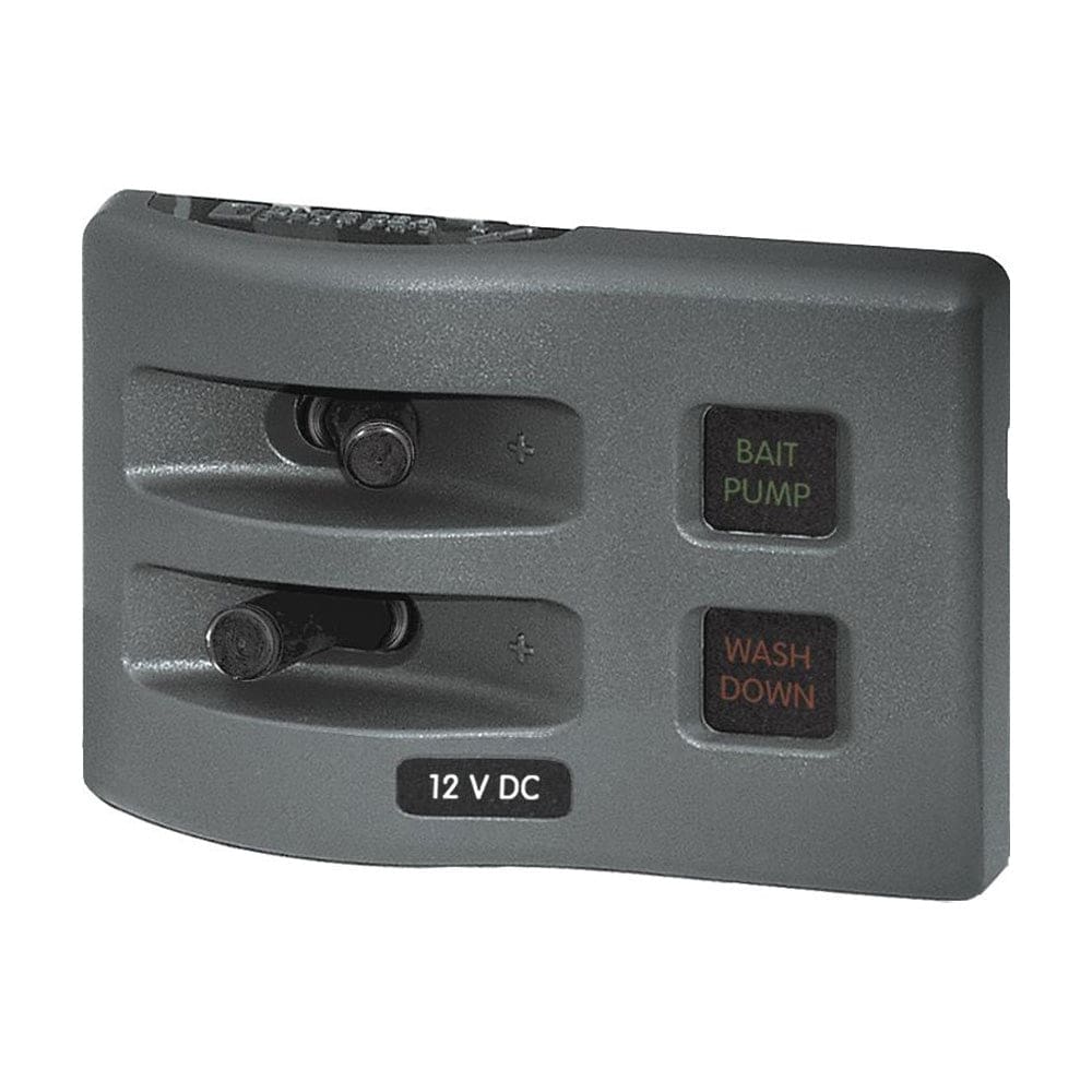 Blue Sea 4302 WeatherDeck Water Resistant Fuse Panel - 2 Position - Grey - Electrical | Electrical Panels - Blue Sea Systems