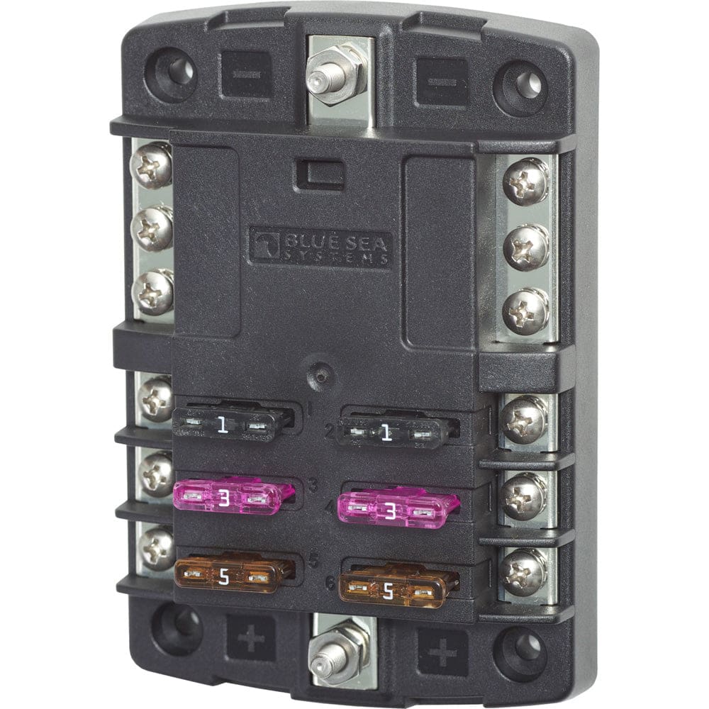 Blue Sea 5030 ST Blade Fuse Block w/ o Cover - 6 Circuit w/ Negative Bus - Electrical | Fuse Blocks & Fuses - Blue Sea Systems
