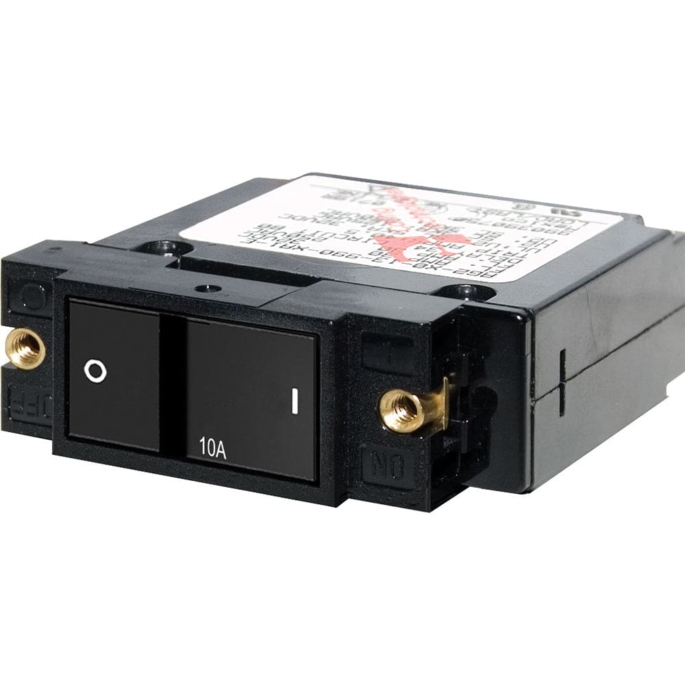 Blue Sea 7402 Single Pole Small Case 2 Flat Rocker Circuit Breaker - 10 Amp - Electrical | Circuit Breakers - Blue Sea Systems