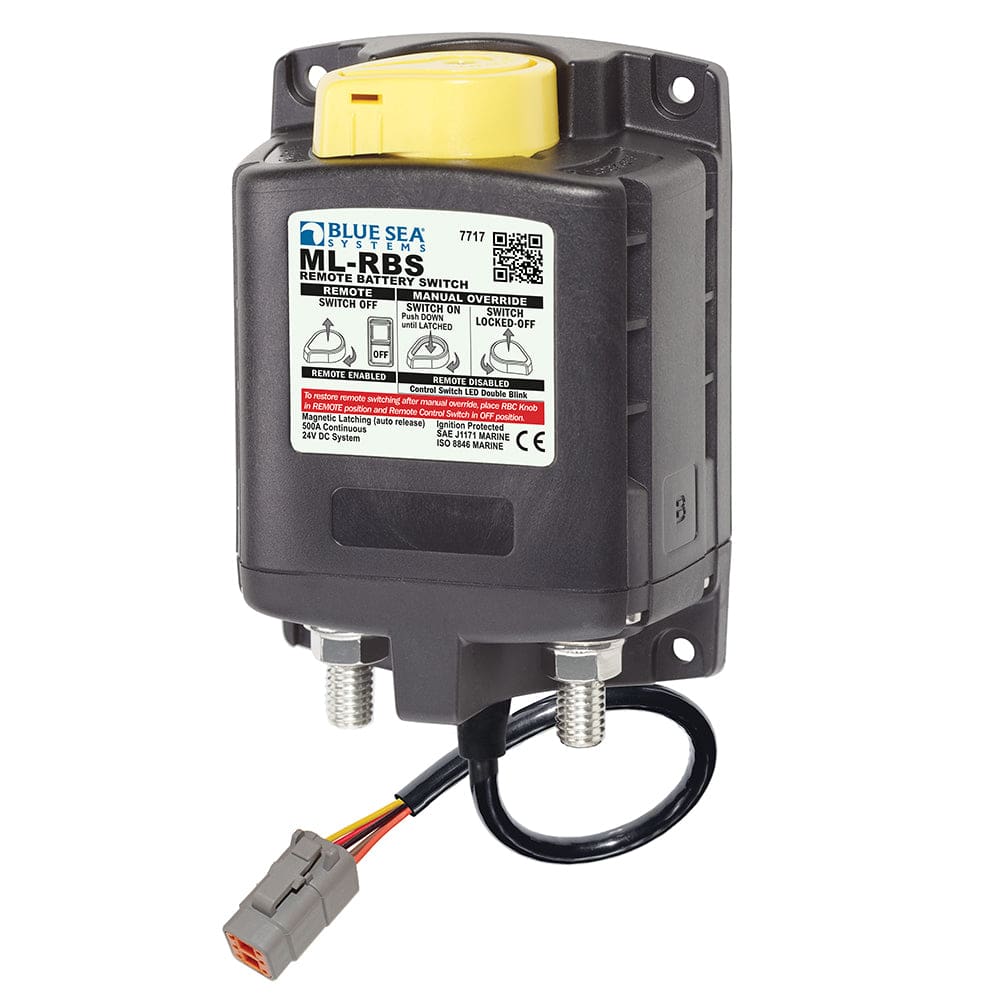 Blue Sea 7717100 ML-RBS Remote Battery Switch with Manual Control Auto Release & Deutsch Connector - 24V - Electrical | Battery Management -