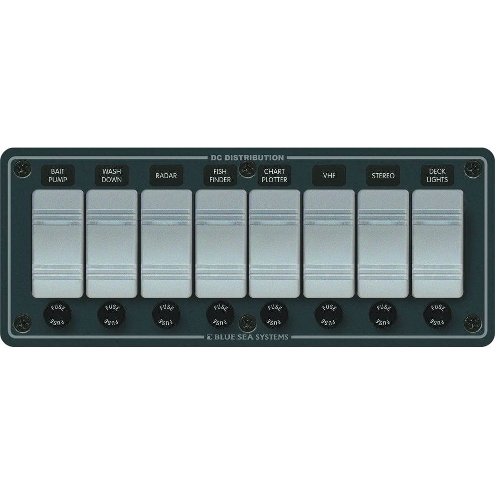 Blue Sea 8261 Waterproof Panel 8 Position - Slate Grey - Electrical | Electrical Panels - Blue Sea Systems