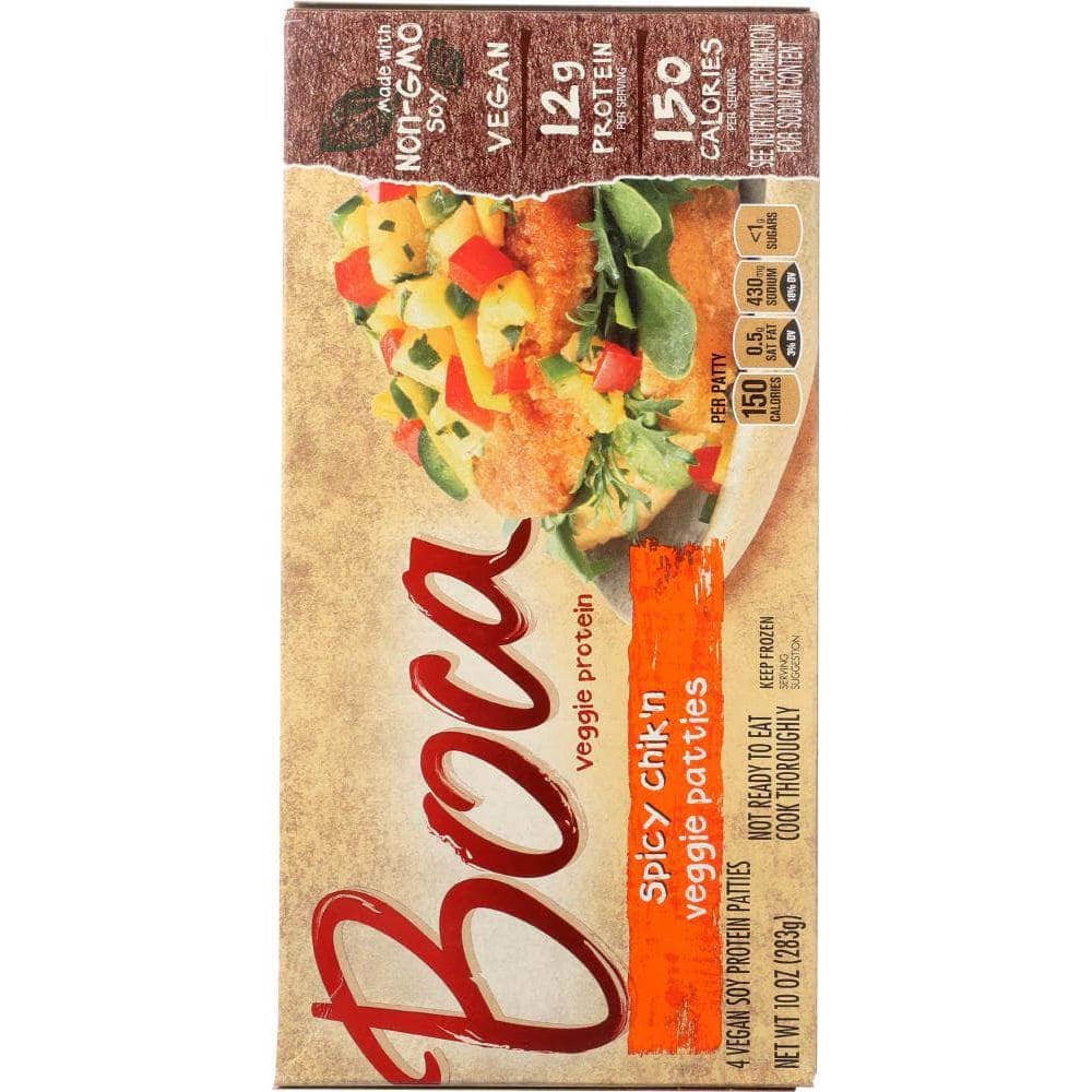 Boca Boca Spicy Chik'n Veggie Patties Pack of 4, 10 oz
