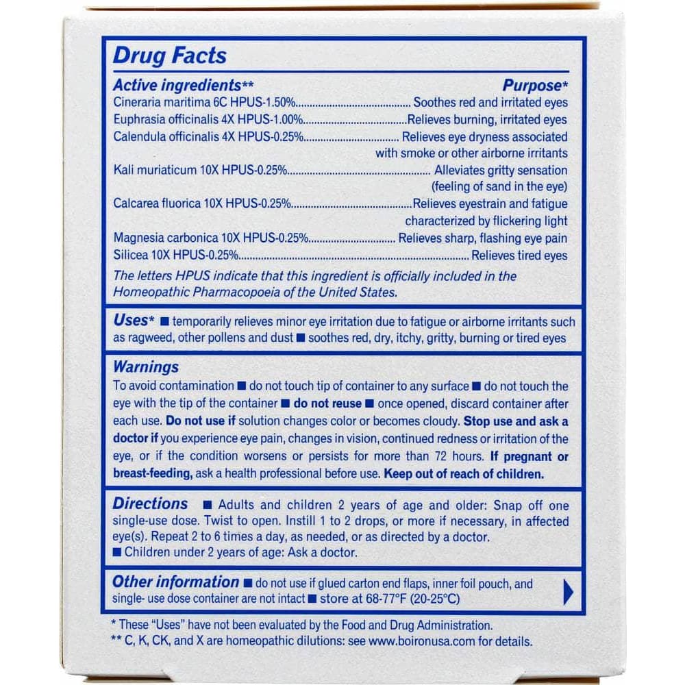 BOIRON Boiron Optique 1 Minor Eye Irritation Drops, 10 Doses