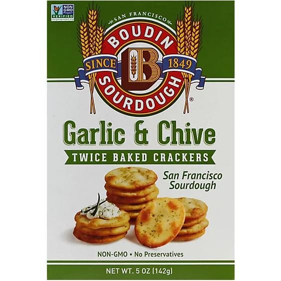 BOUDIN SOURDOUGH: Garlic Chive Sourdough Crackers 5 oz (Pack of 4) - Grocery > Snacks > Crackers - BOUDIN SOURDOUGH