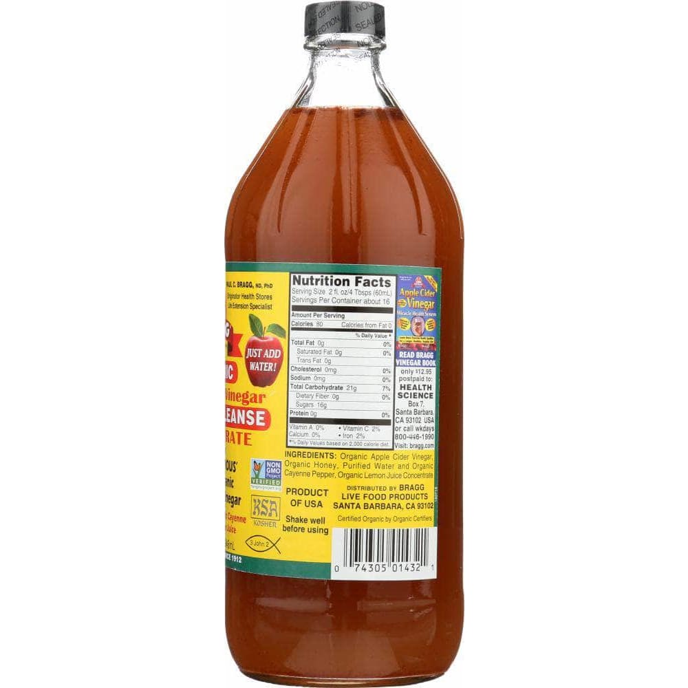 Bragg Bragg Organic Apple Cider Vinegar Miracle Cleanse Concentrate, 32 oz
