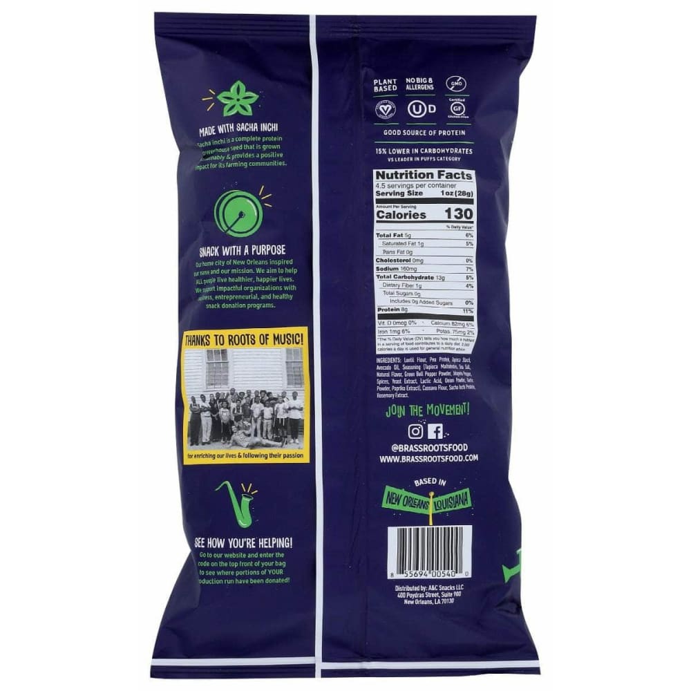 BRASS ROOTS Grocery > Snacks > Chips > Puffed Snacks BRASS ROOTS: Grain Free Crunch Puffs Jalapeno Cheddar, 4.5 oz