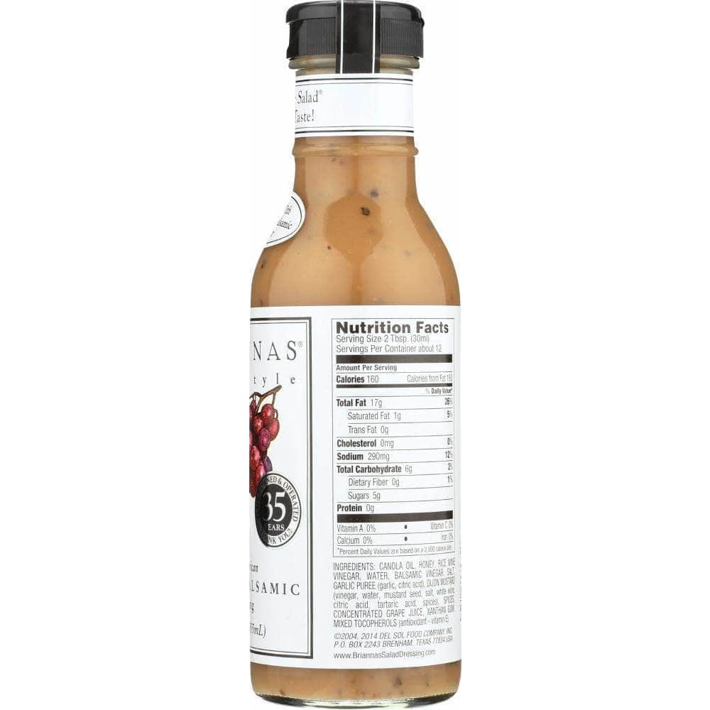 Briannas Briannas New American Creamy Balsamic Vinaigrette Dressing, 12 oz