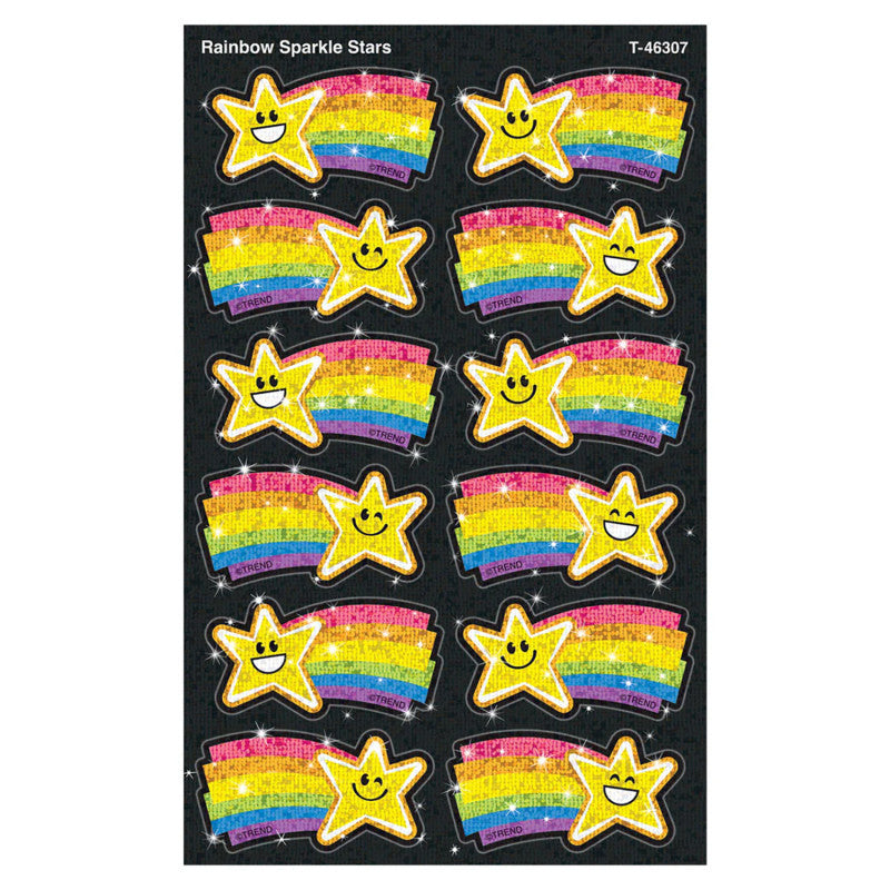 Rainbow Stars Sparkle Stickers 24Ct (Pack of 12)