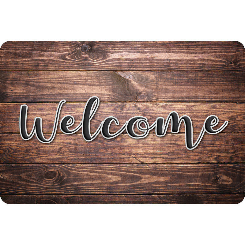 Welcome Mat 15.5X23.5In Rustic Wood (Pack of 2)
