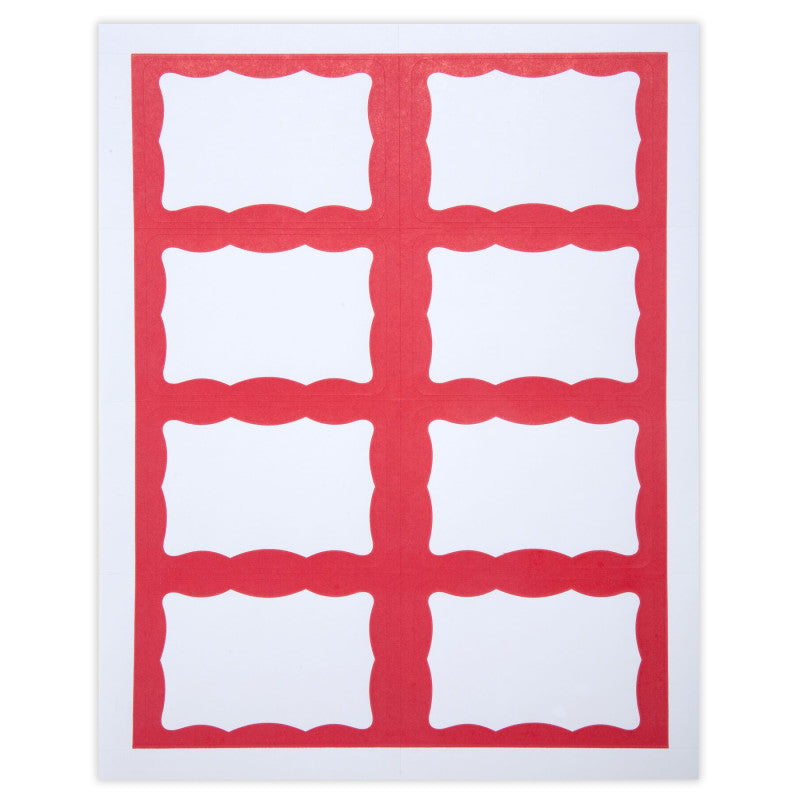 Adhesive Badge Red Border 200/Pk Printer Sheets