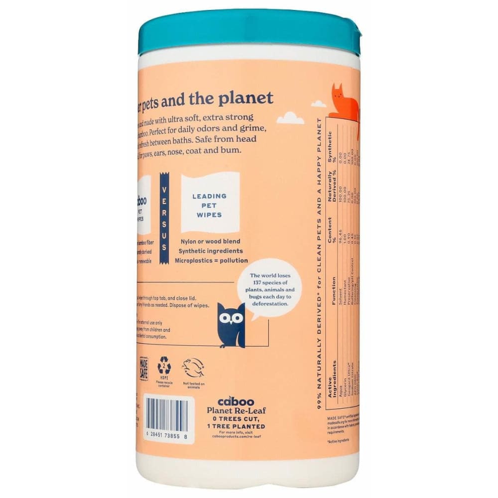 CABOO Pet > Pet Care CABOO: Bamboo Pet Wipes, 70 ct