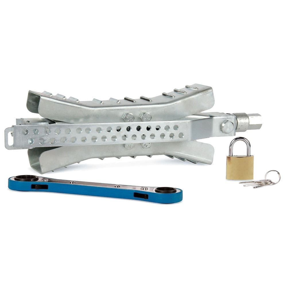 Camco Eaz-Lift 10 Wheel Stop w/ Wrench & Lock - Metal - Trailering | Hitches & Accessories - Camco