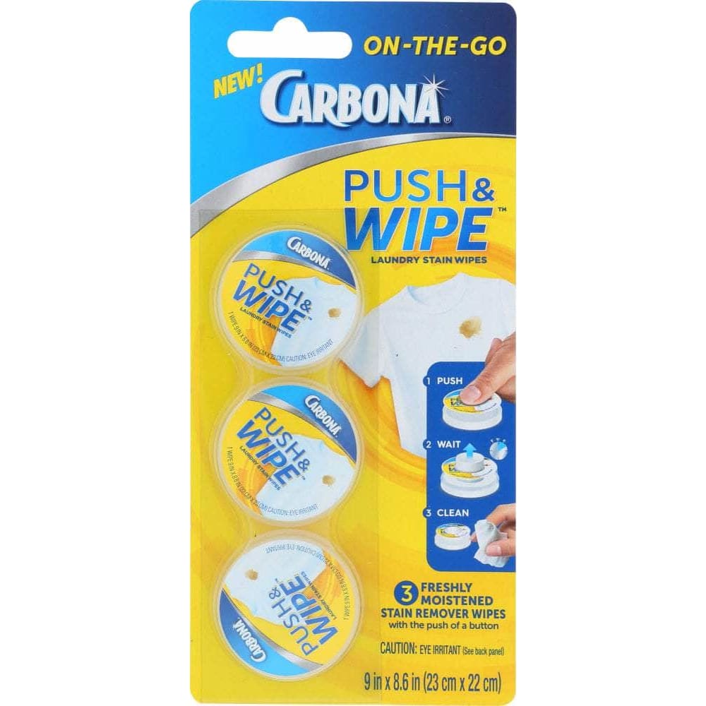 Carbona Stain Remover Push and Wipe, 3 pk (Case of 4)
