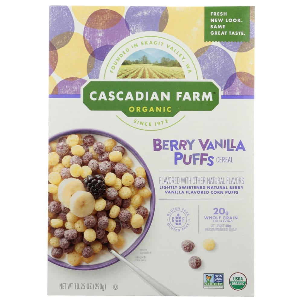 CASCADIAN FARM: Berry Vanilla Puffs Cereal 10.25 oz (Pack of 4) - Grocery > Breakfast > Breakfast Foods - CASCADIAN FARM