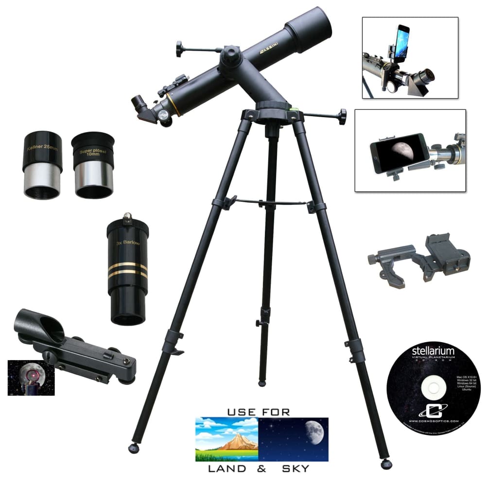 Cassini 600mm x 90mm Refractor Telescope with Smart Phone Adapter - Cassini