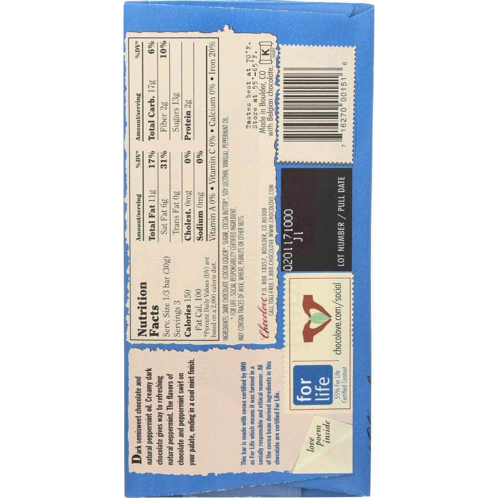 Chocolove Chocolove Peppermint In Dark Chocolate Bar, 3.2 oz