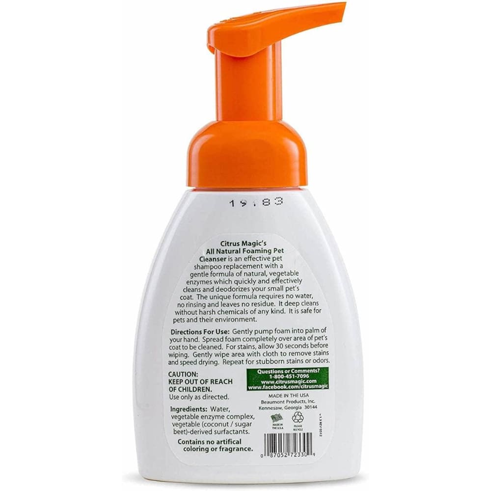 CITRUS MAGIC Pet > Pet Care CITRUS MAGIC: Pet Foaming Pet Cleanser, 8 oz