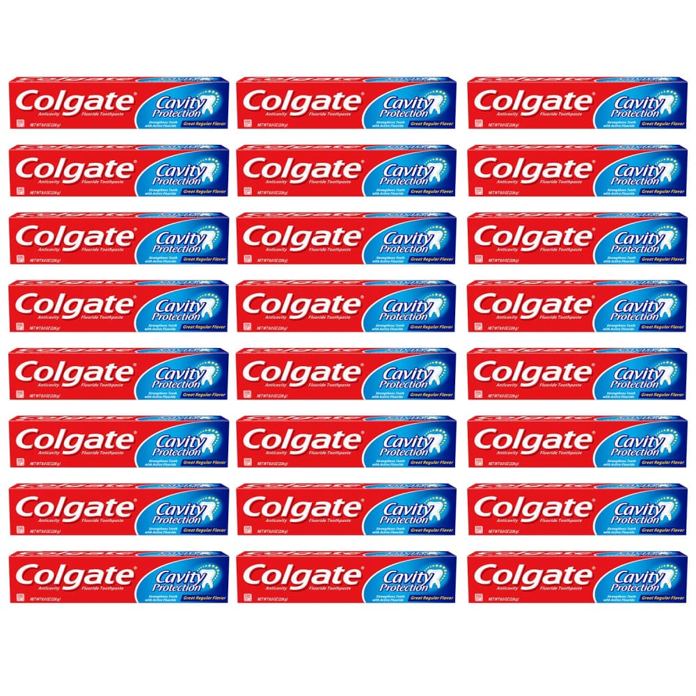 Colgate Cavity Protection Toothpaste with Fluoride Great regular White Bulk - 24 Pack - 8 Oz each - Toothpaste - Colgate