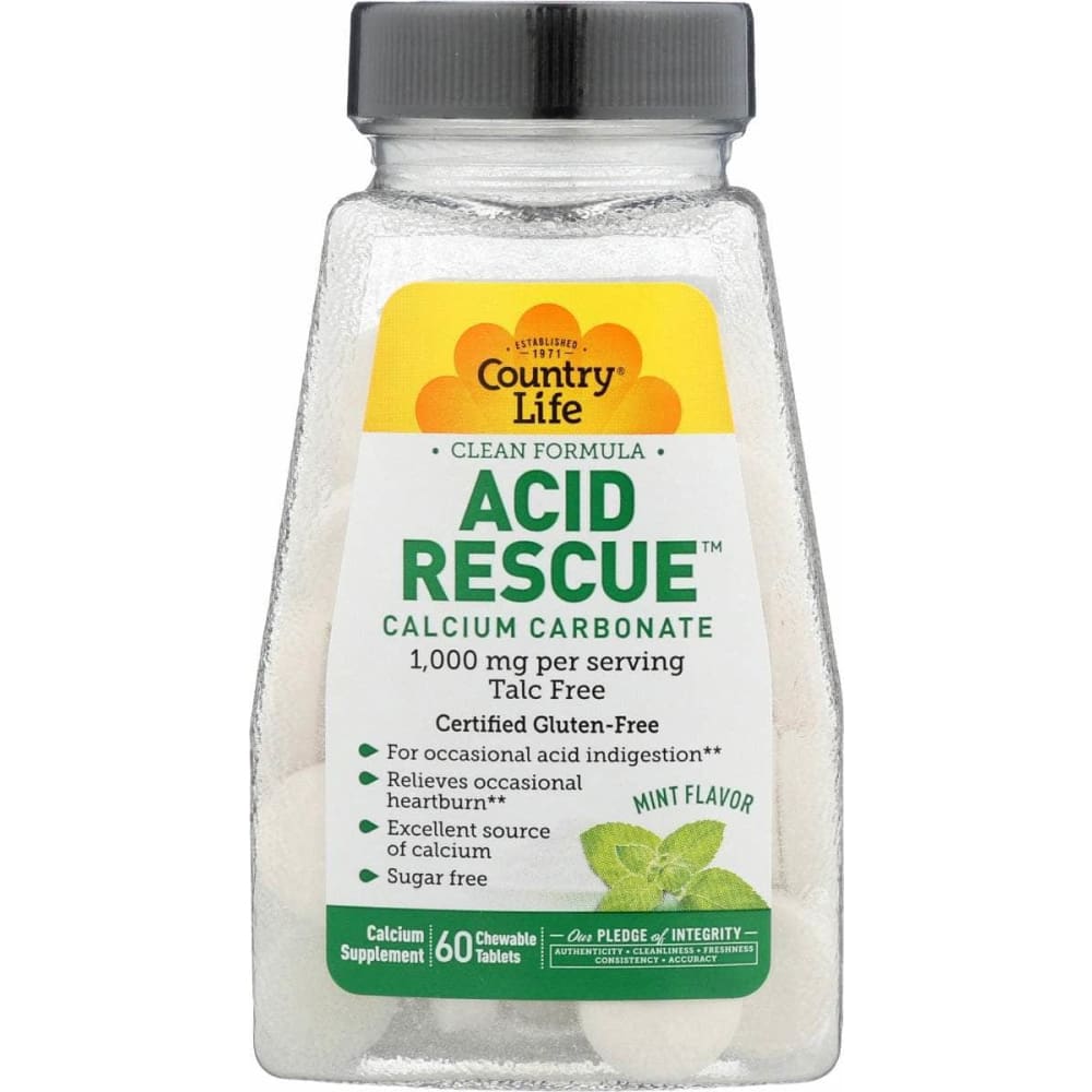 COUNTRY LIFE COUNTRY LIFE Acid Rescue Calcium Carbonate, 60 tb