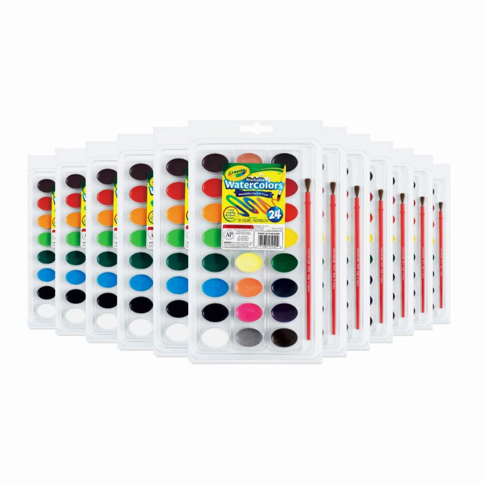 Crayola Watercolor Paints 24ct with Brush - 12 pack - Drawing & Painting Kits - Crayola