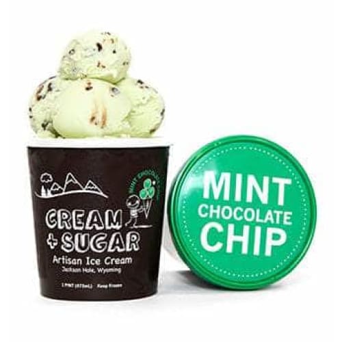 Cream And Sugar Grocery > Chocolate, Desserts and Sweets > Ice Cream & Frozen Desserts CREAM AND SUGAR: Ice Cream Mint Choco Chip, 16 oz