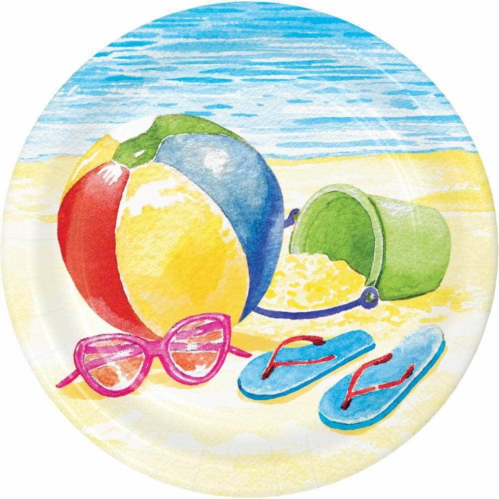 CREATIVE CONVERTING CREATIVE CONVERTING Beach Day Luncheon Plate, 8 ea