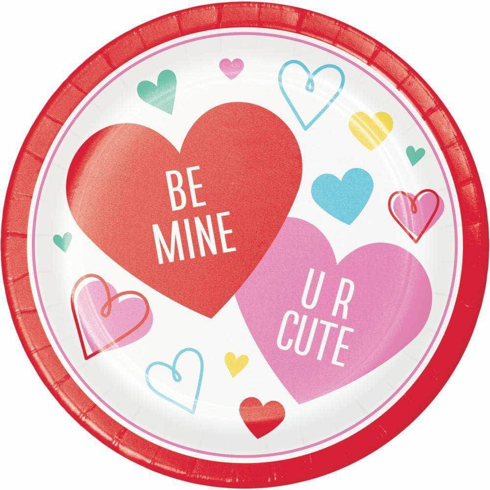 CREATIVE CONVERTING CREATIVE CONVERTING Hearts Dinner Plate, 8 ea
