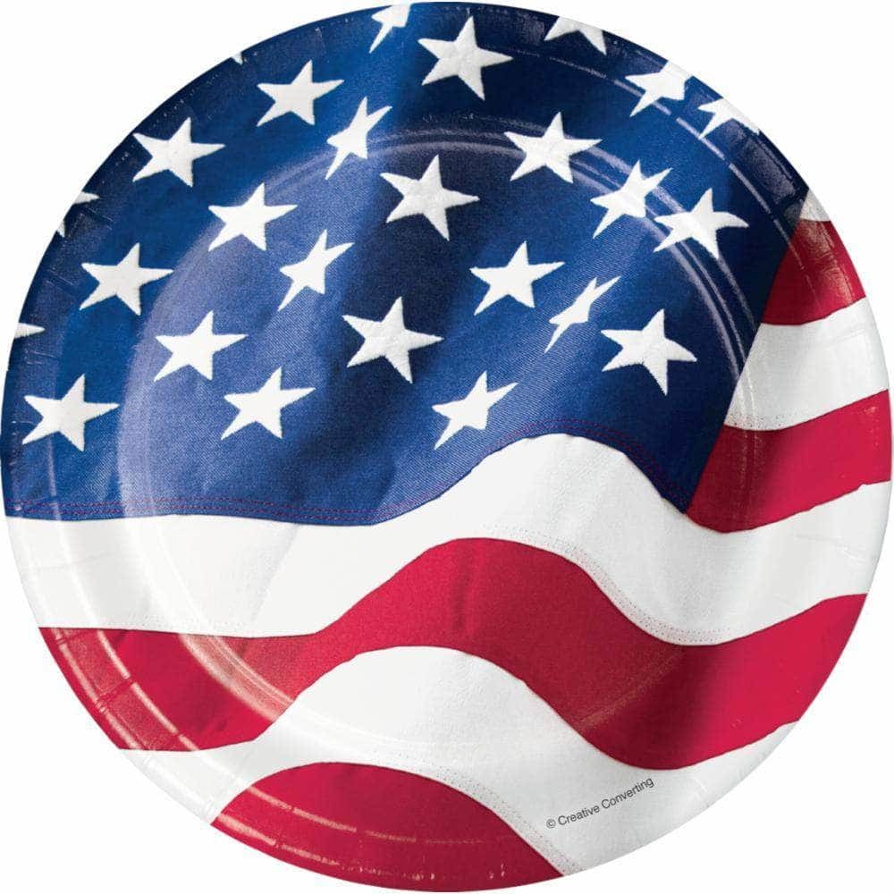 CREATIVE CONVERTING CREATIVE CONVERTING Patriotic Flag Luncheon Plate, 8 ea