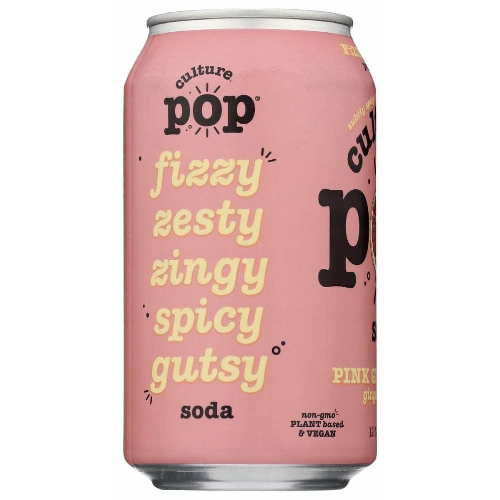Culture Pop Grocery > Beverages > Sodas CULTURE POP: Pink Grapefruit Ginger & Juniper Probiotic Soda, 12 fo