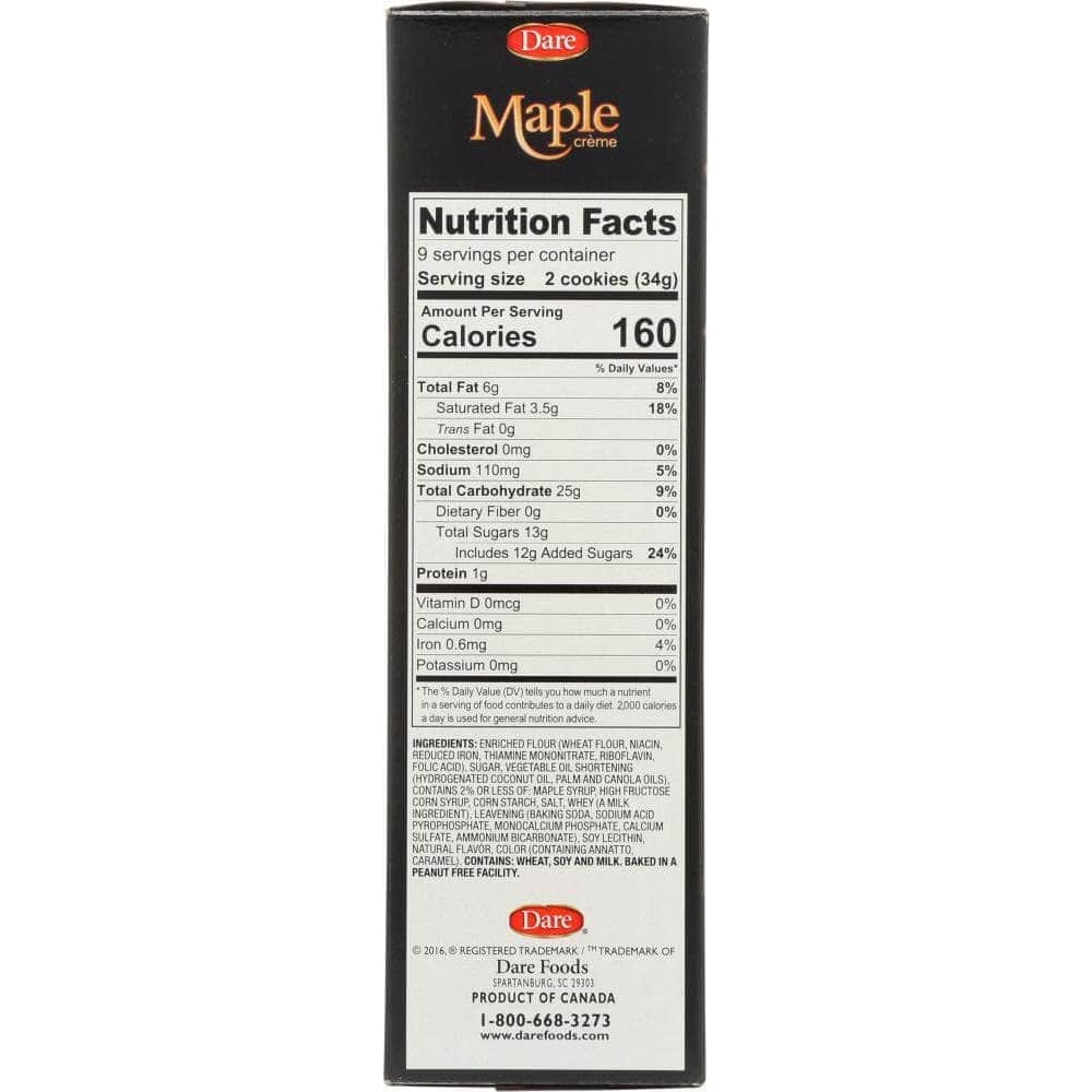 Dare Foods Dare Maple Creme Cookies, 10.6 oz