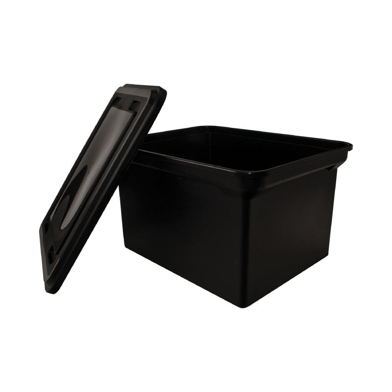 File Tote With Lid Black