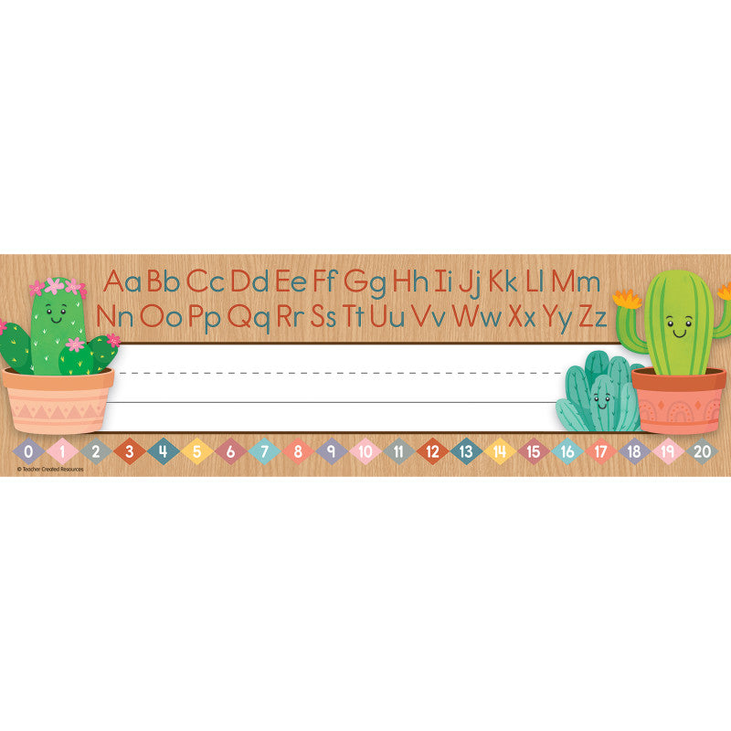 Happy Cactus Crew Flat Name Plates (Pack of 10)