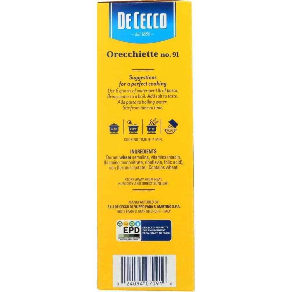 De Cecco De Cecco Pasta Orecchiette, 16 oz