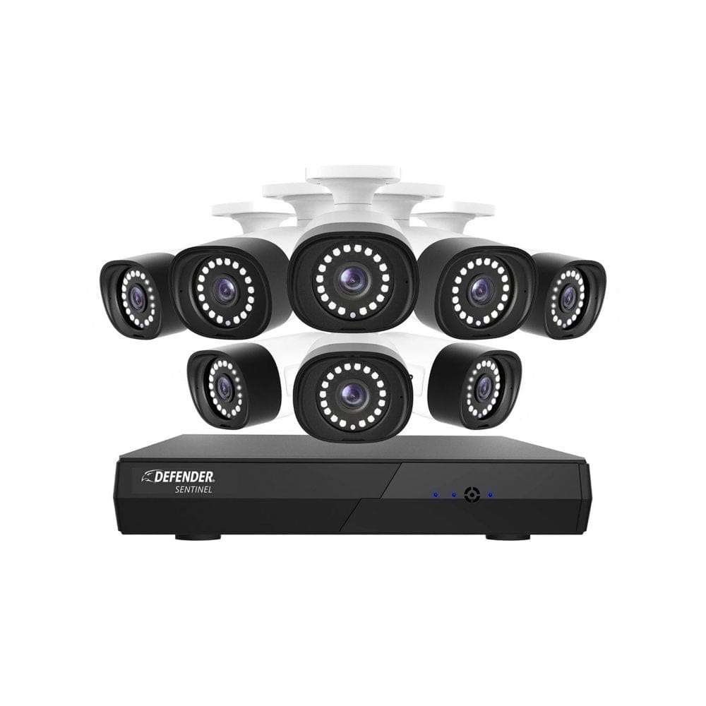 Defender Sentinel 4K Ultra HD POE Wired 1TB NVR Security System With 8 Metal Cameras Smart Human Detection Color Night Vision & Mobile App -