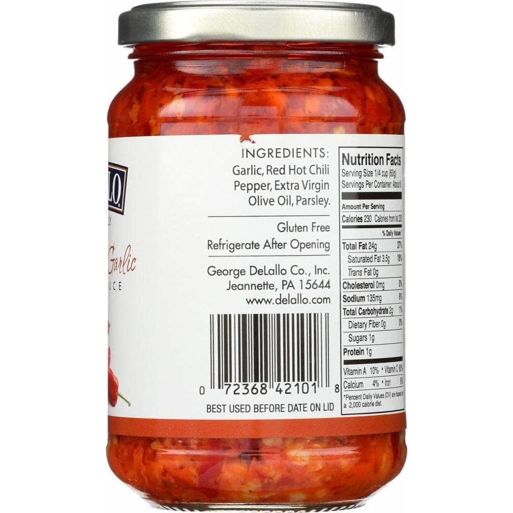 Delallo Delallo Sauce Garlic Pepper Hot, 12.3 oz