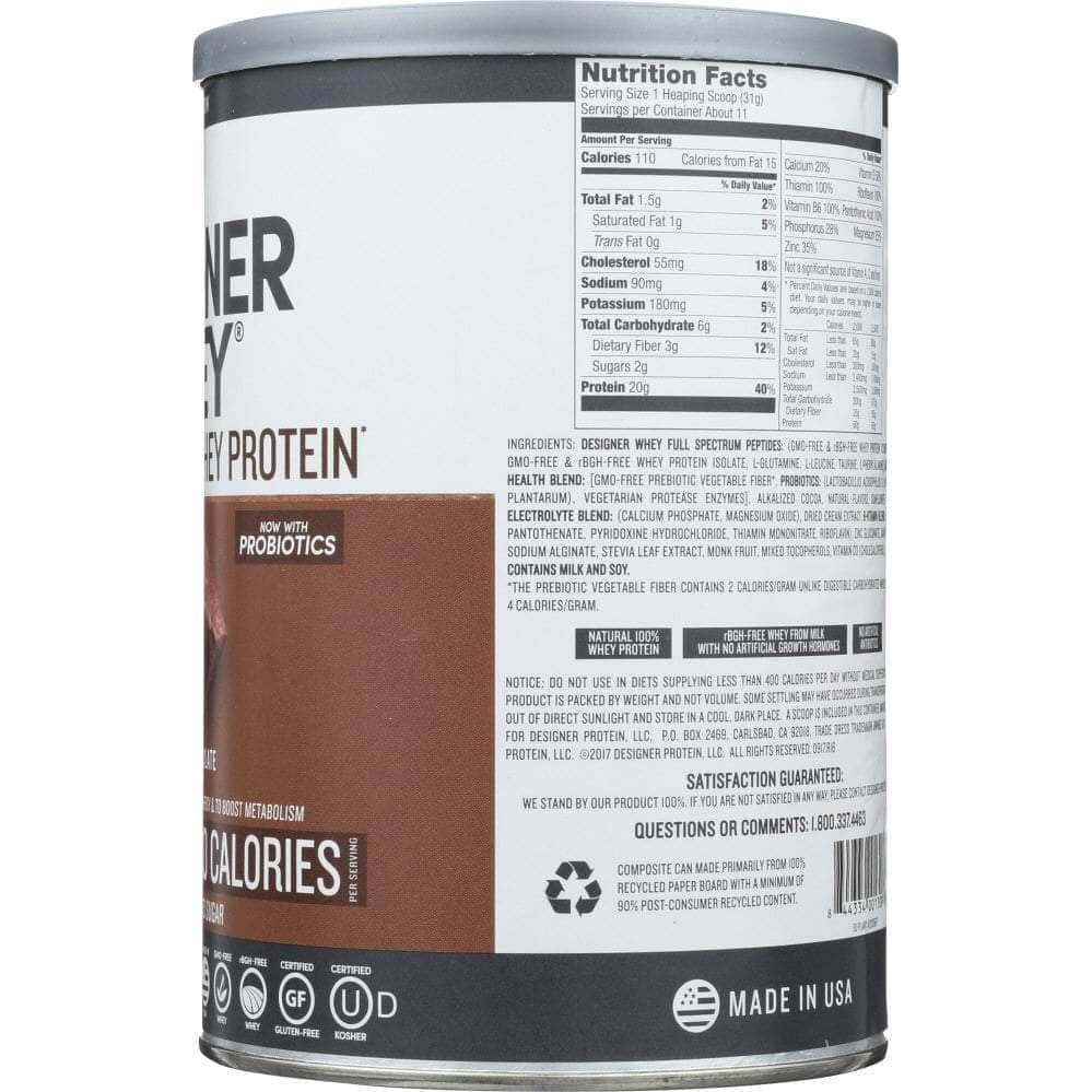 DESIGNER PROTEIN Designer Protein Whey Gourmet Chocolate Protein Powder, 12 Oz