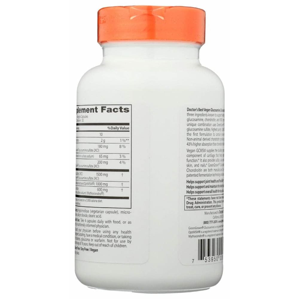 DOCTORS BEST Doctors Best Vegan Glucosamine Chondroitin Msm, 120 Vc
