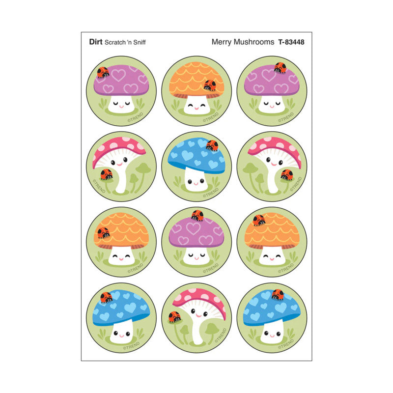 Stinky Stickers Dirt Scent Merry Mushrooms (Pack of 12)