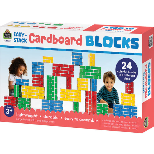 24Pcs Easy Stack Cardboard Blocks