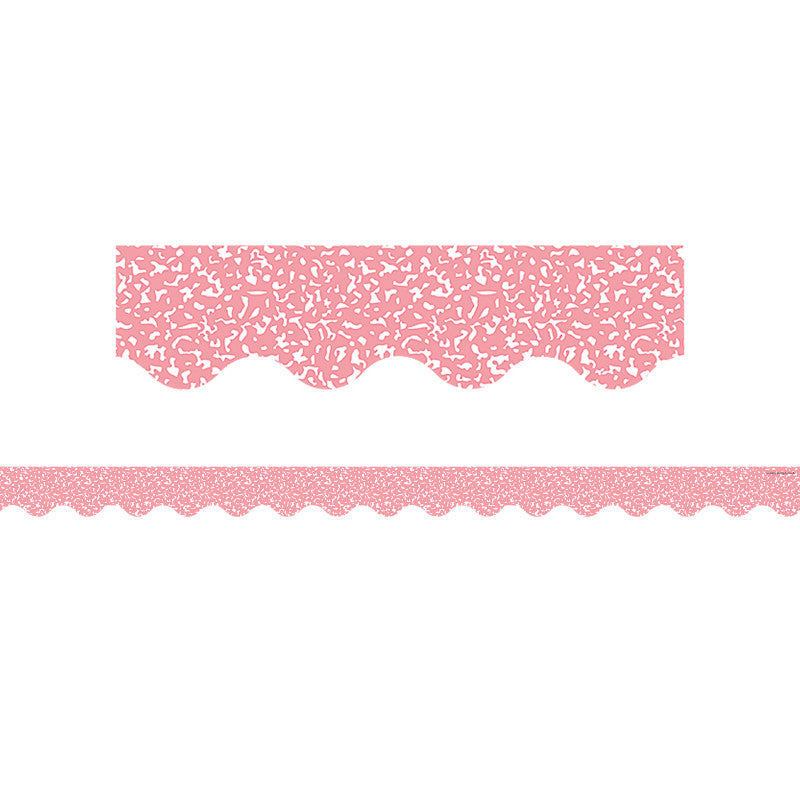 Composition Pink Scalloped Border (Pack of 10)